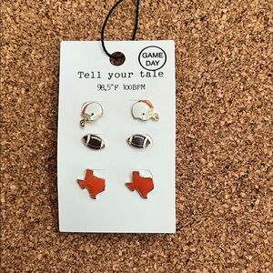 Texas Game Day Football Earrings Set